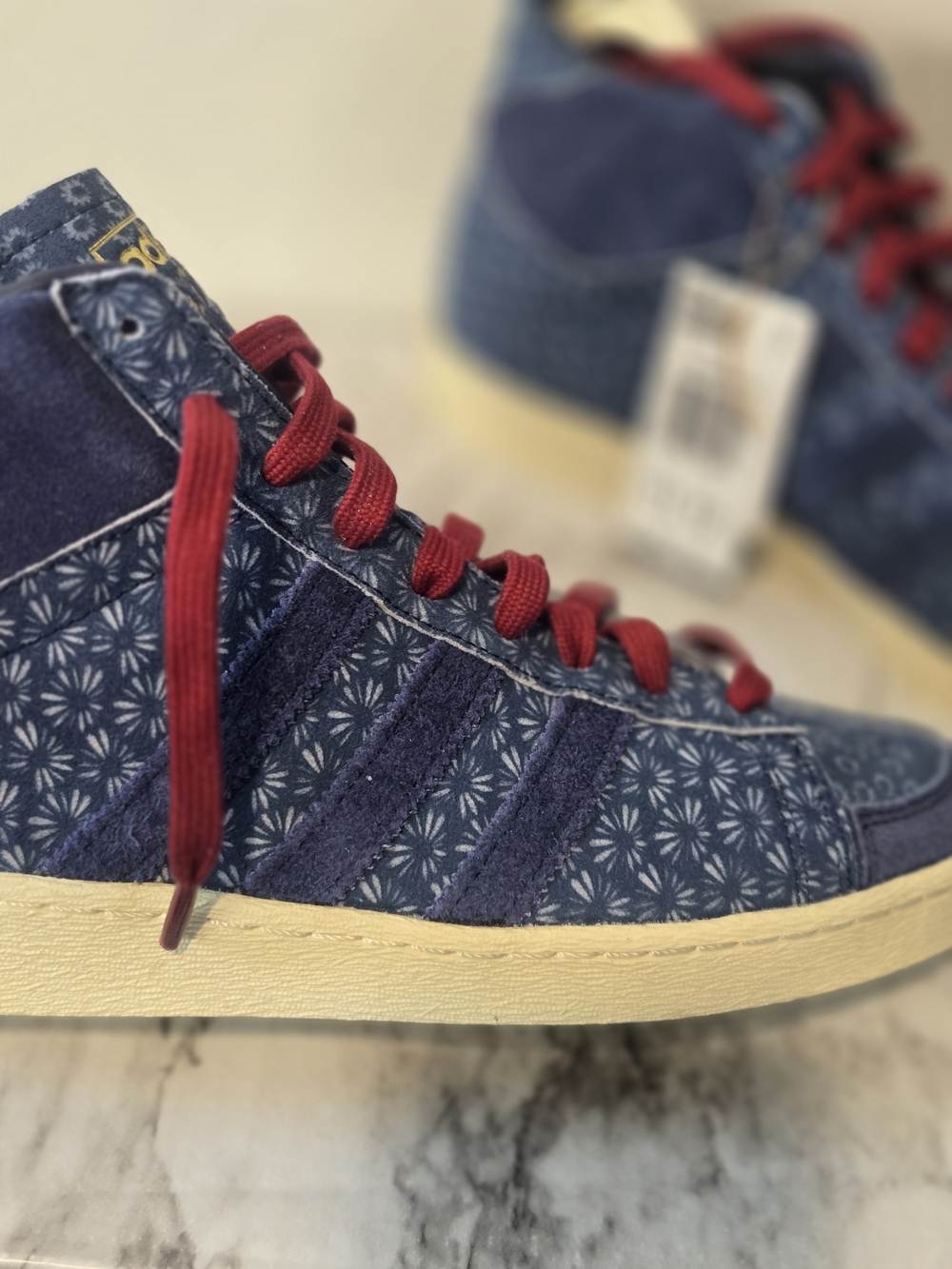 adidas Blue Patterned High-Tops Endorsed By K. Abdul-jabbar